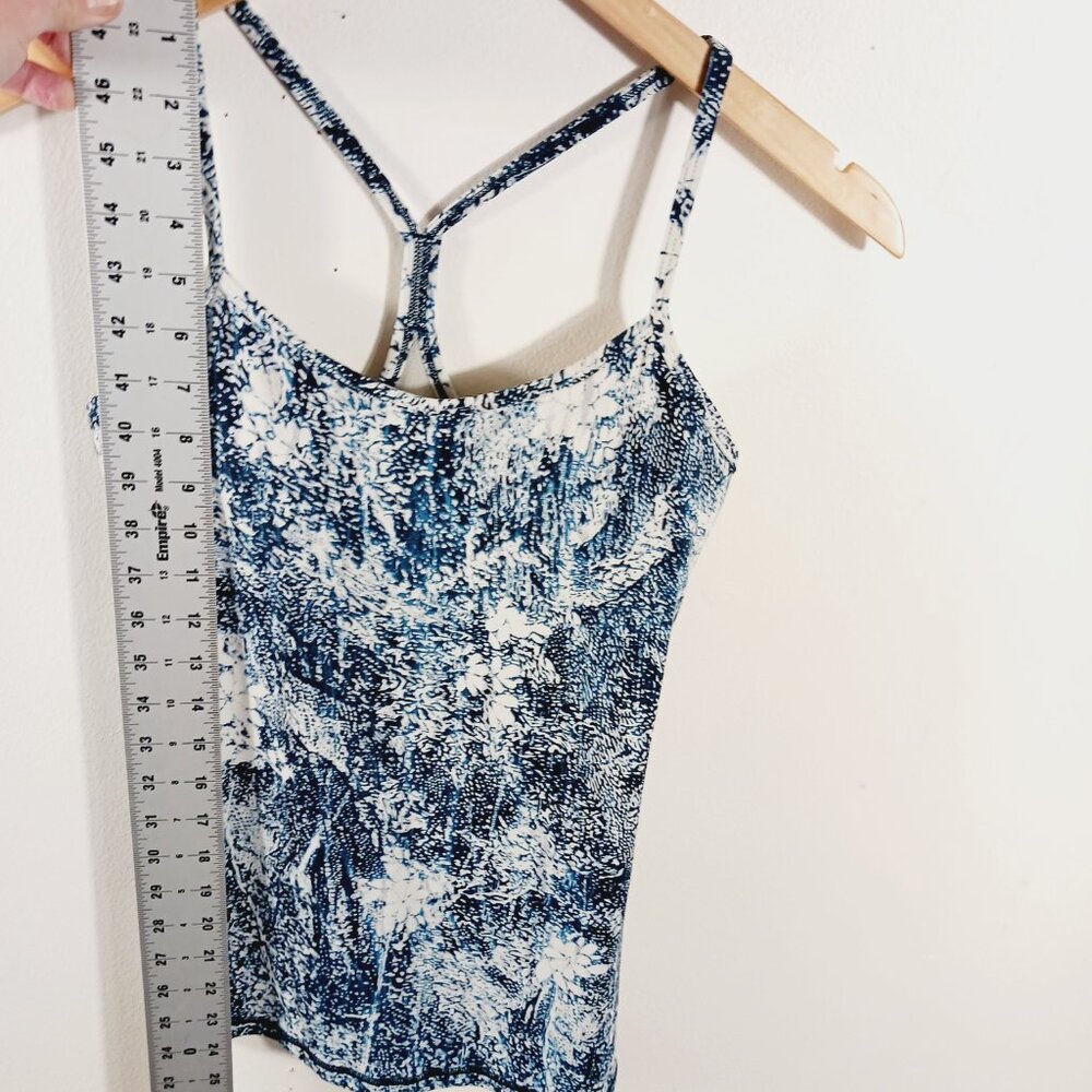 Lululemon Power Y Tank *Luon in Wildwood Multi - Size 4 Blue/Navy/White Cream - Picture 12 of 15